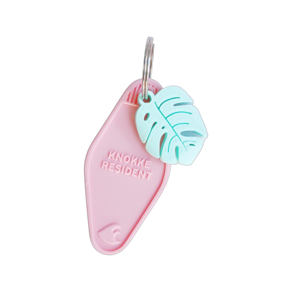 Keychain "KNOKKE RESIDENT" - Baby Pink