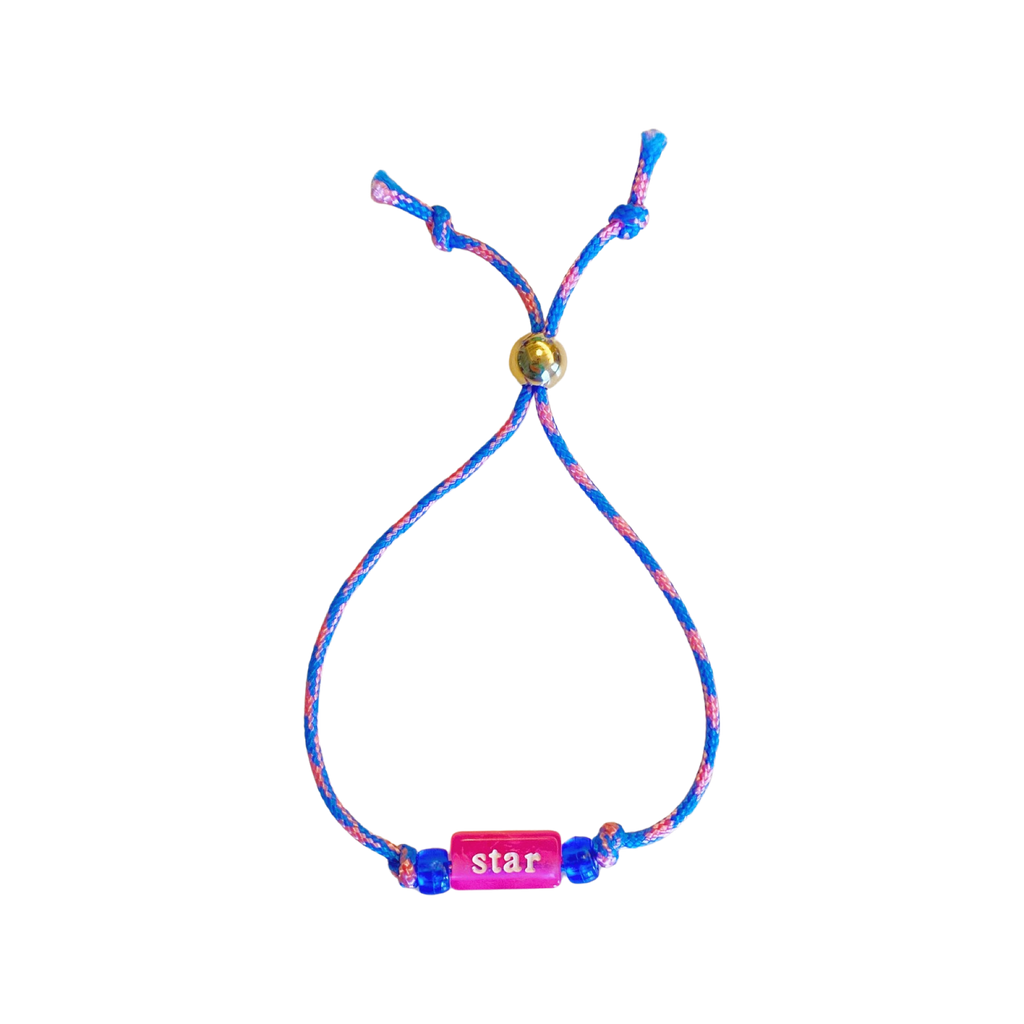 Bubblegum nautical bracelet - Fuchsia word