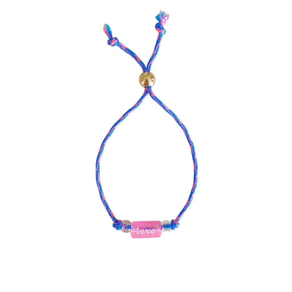 Bubblegum nautical bracelet - Baby Pink word