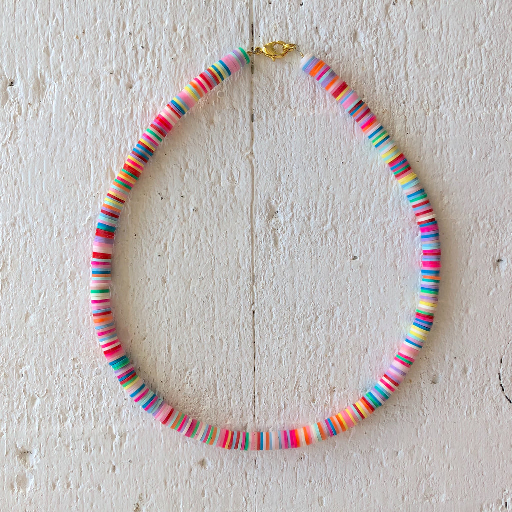 surf necklace colors yellow blue pink green white